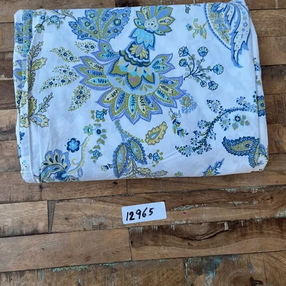 Pottery Barn Annie Paisley 100% Cotton King Flat Sheet